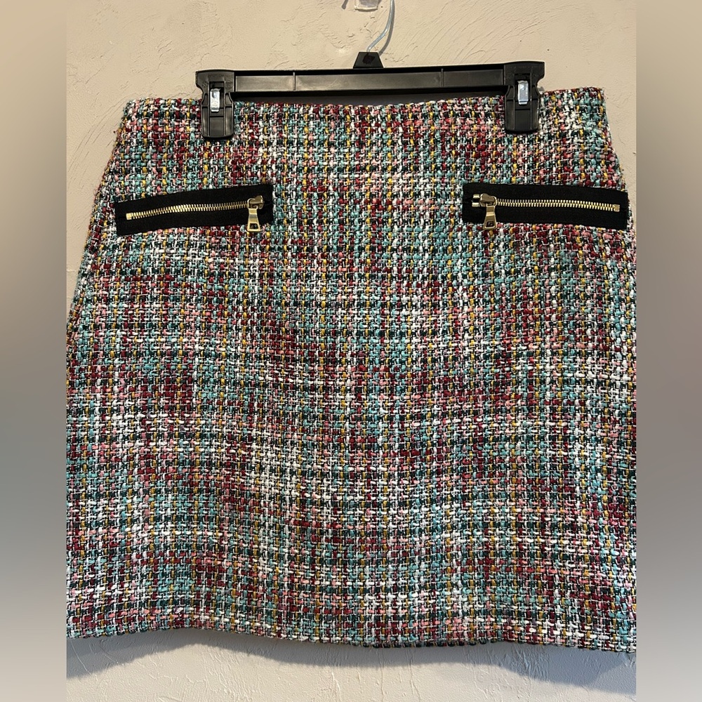 Loft multi color tweed skirt